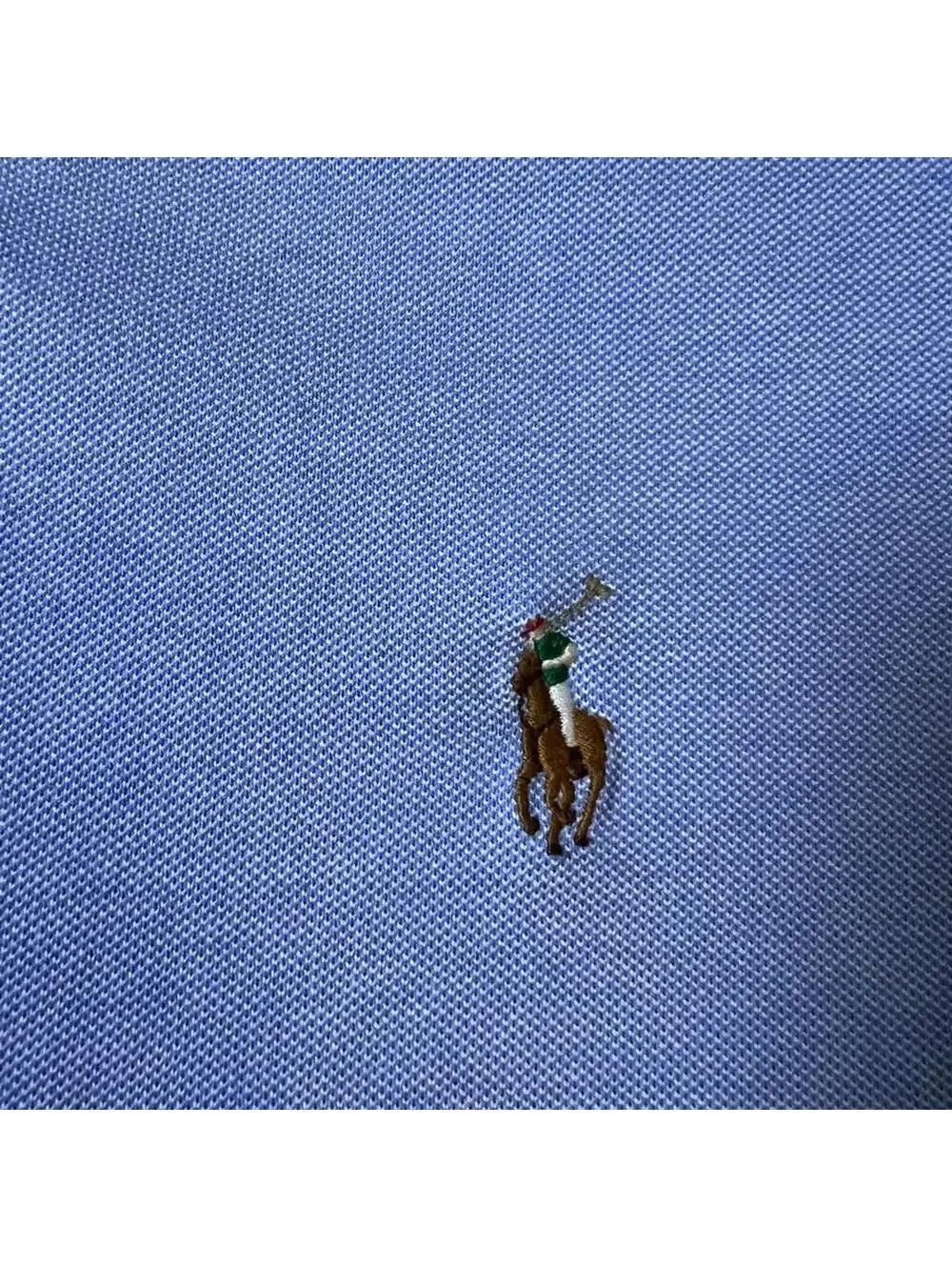 Ralph Lauren Men's Knit Oxford Light Blue Polo Shirt size XL